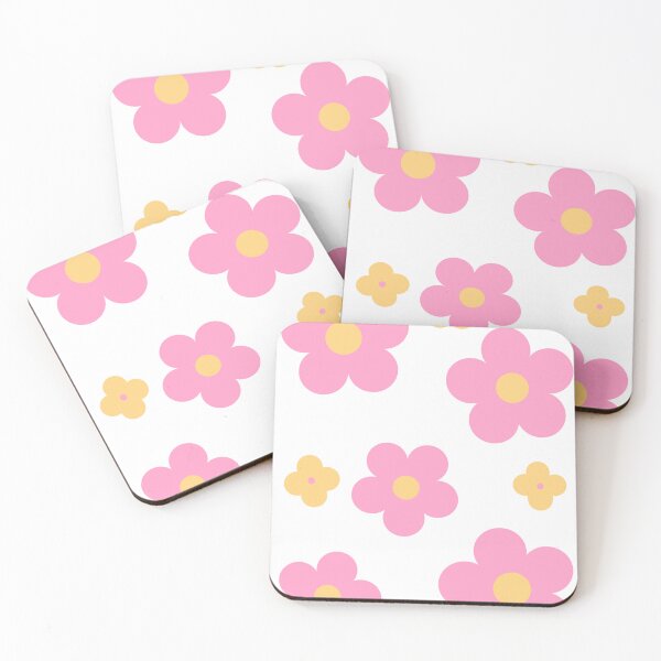 Item preview, Pink and Yellow Retro Groovy Flowers designed and sold by thepaisleyswan.
