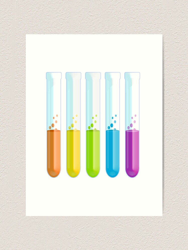 Impression Artistique Tubes A Essai Chimiste Colore Science Physique Chimie Experiences Experimental Par Tomsredbubble Redbubble