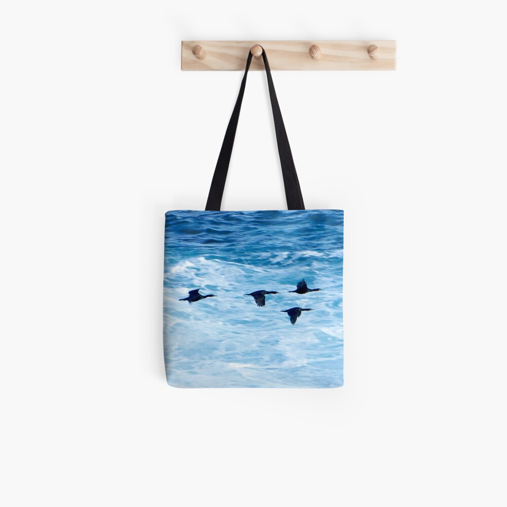Cormorants Skimming the Waves off Inishmore Tote Bag