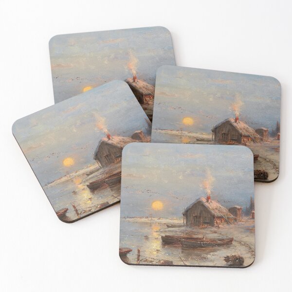 Item preview, Winter scenery - A fishing village on the Baltic coast by Julius von Klever designed and sold by AR-shop.