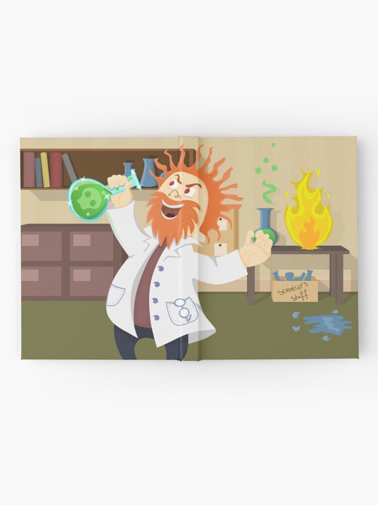 Verruckter Wissenschaftler Physiker Chemiker Cartoon Spass Lustig Notizbuch Von Tomsredbubble Redbubble
