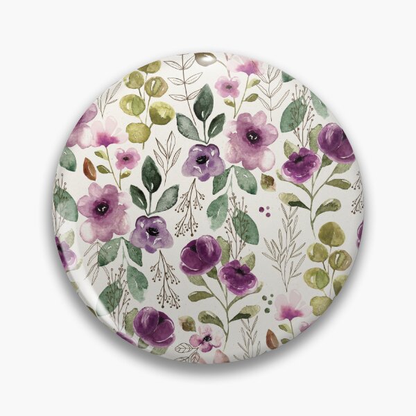 Vista previa del artículo con la obra «Boho Púrpura Floral, Acuarela Floral, Decoración Boho», diseñado y vendido por cateandrainn.
