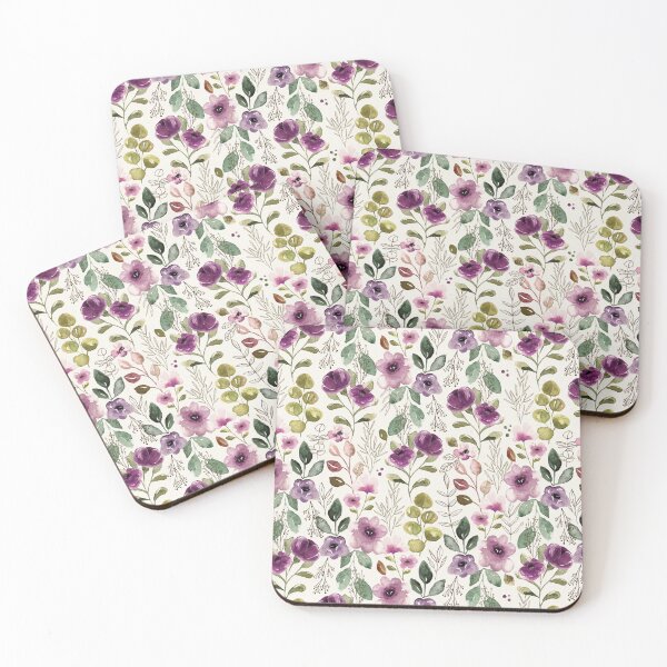 Item preview, Boho Purple Floral, Watercolor Floral, Boho Decor designed and sold by cateandrainn.