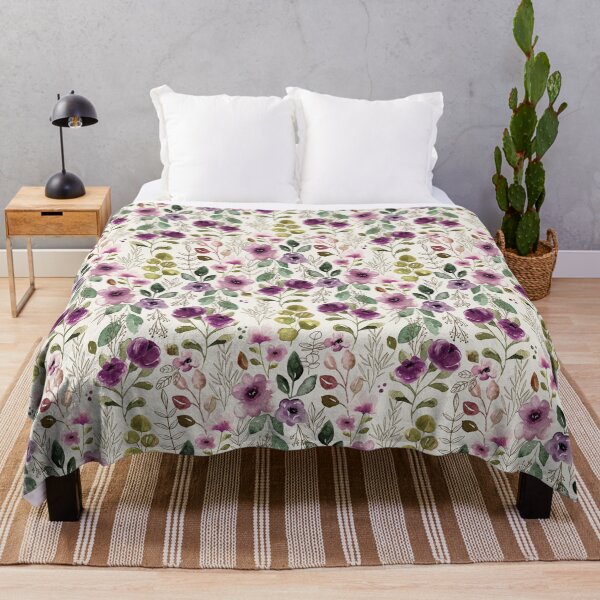 Item preview, Boho Purple Floral, Watercolor Floral, Boho Decor designed and sold by cateandrainn.