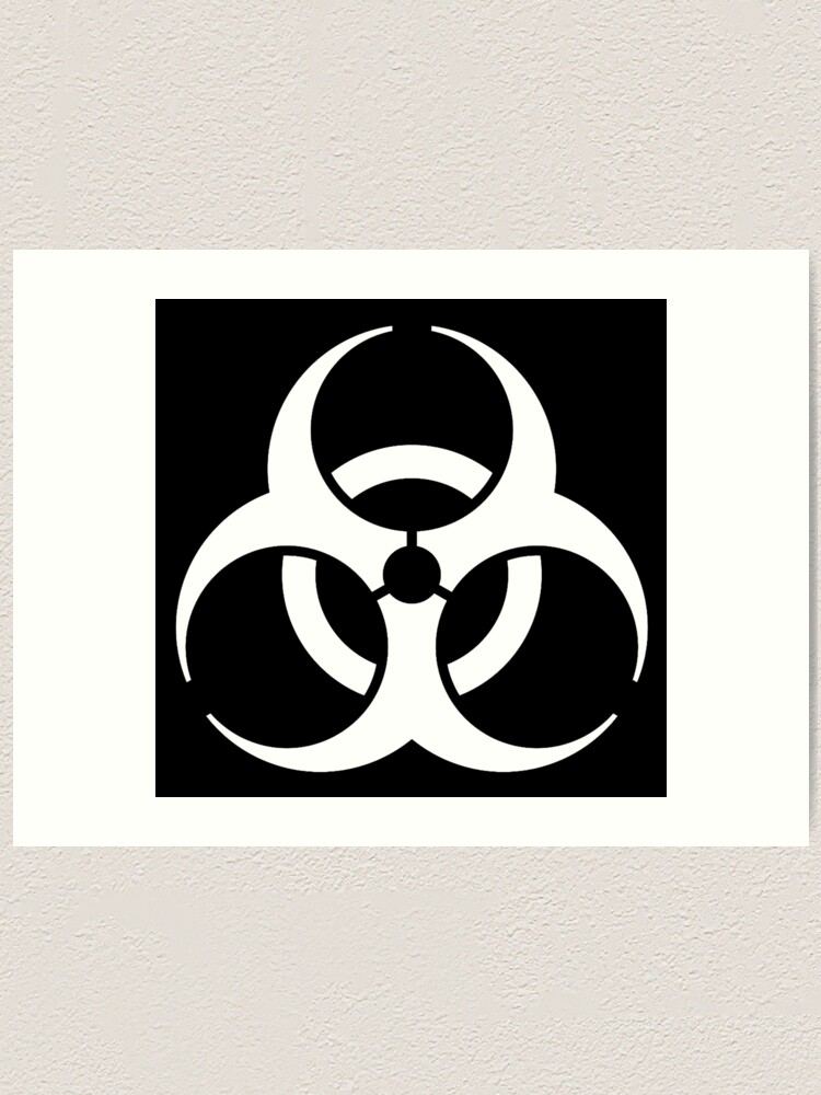 Lamina Artistica Bio Hazard Biohazard Peligro Peligro Simbolo Biologico Peligro Advertencia Blanco En Negro De Tomsredbubble Redbubble