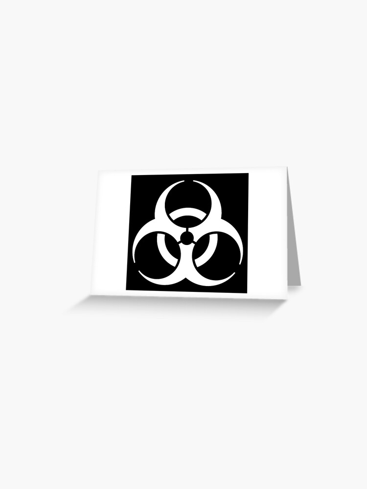 Tarjetas De Felicitacion Bio Hazard Biohazard Peligro Peligro Simbolo Biologico Peligro Advertencia Blanco En Negro De Tomsredbubble Redbubble