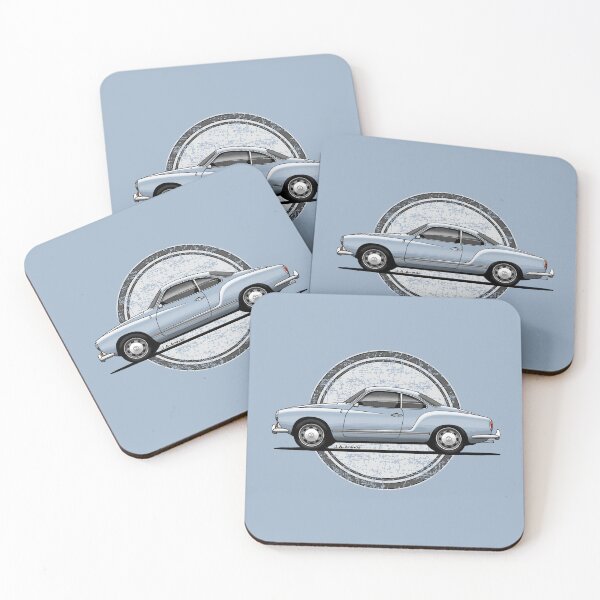 Item preview, My drawing of the My drawing of the blue-gray Ghia coupe classic car designed and sold by designjaag.