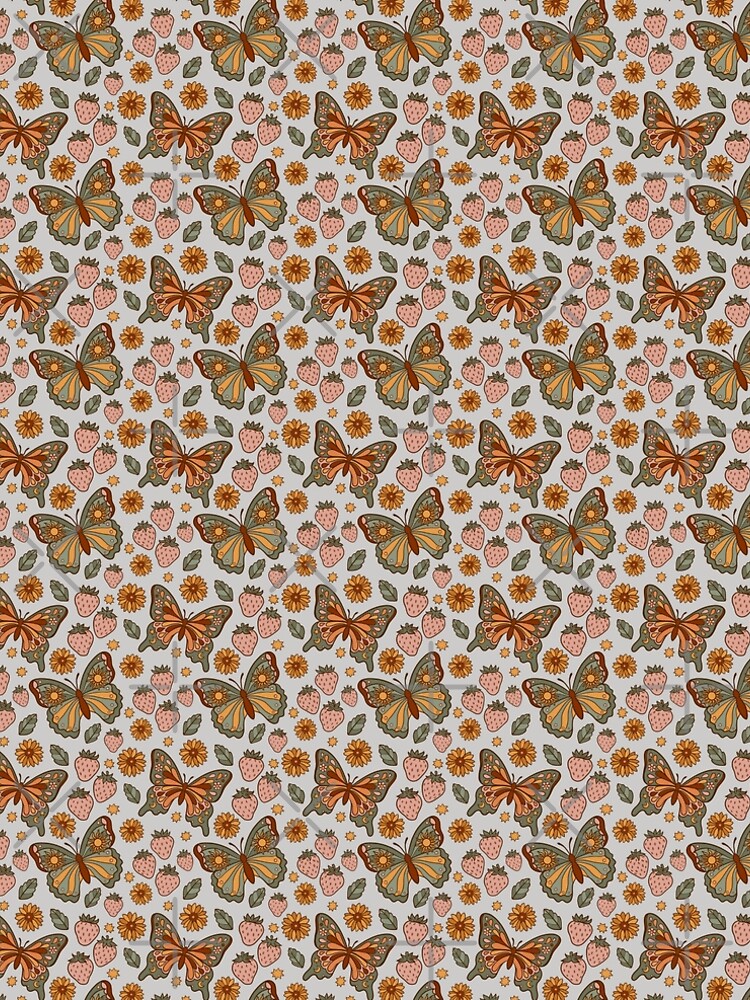 Butterflies and Strawberries Pattern by bloominglau