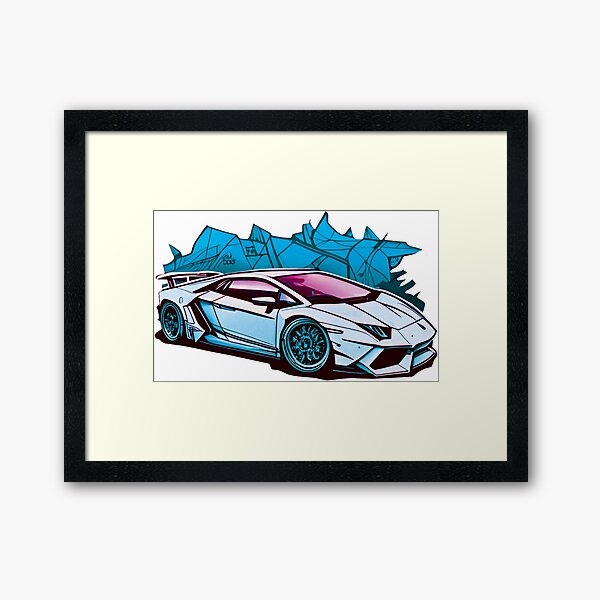 Aperçu de l'œuvre Lambo bleu créée et vendue par Jimbodo.