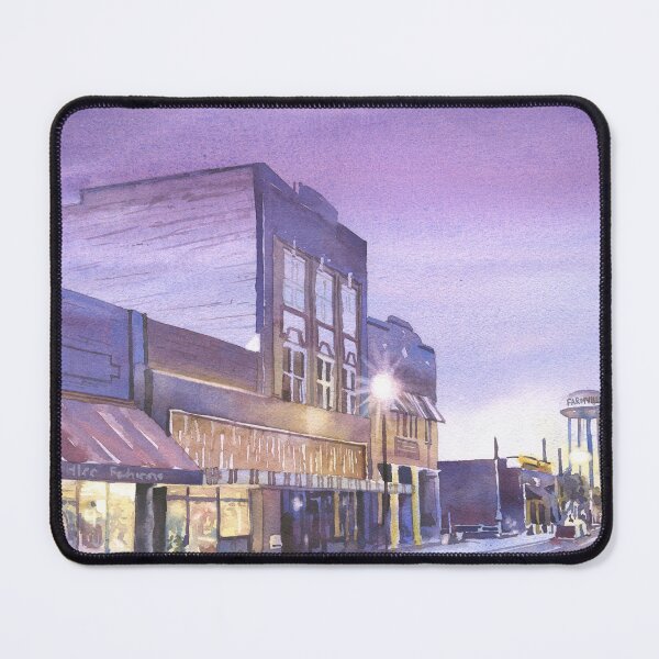 Item preview, Watertower and storefronts of Farmville, NC. Watercolor painting small town America designed and sold by rfoxphoto.