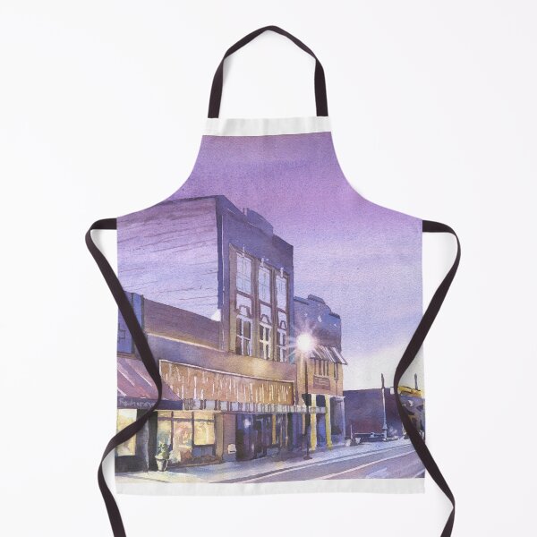 Item preview, Watertower and storefronts of Farmville, NC. Watercolor painting small town America designed and sold by rfoxphoto.