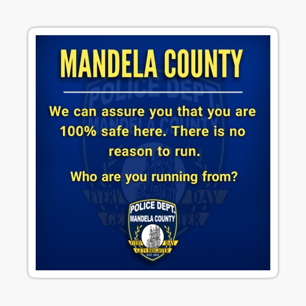 Mandela County Police Department Website Quote Sticker