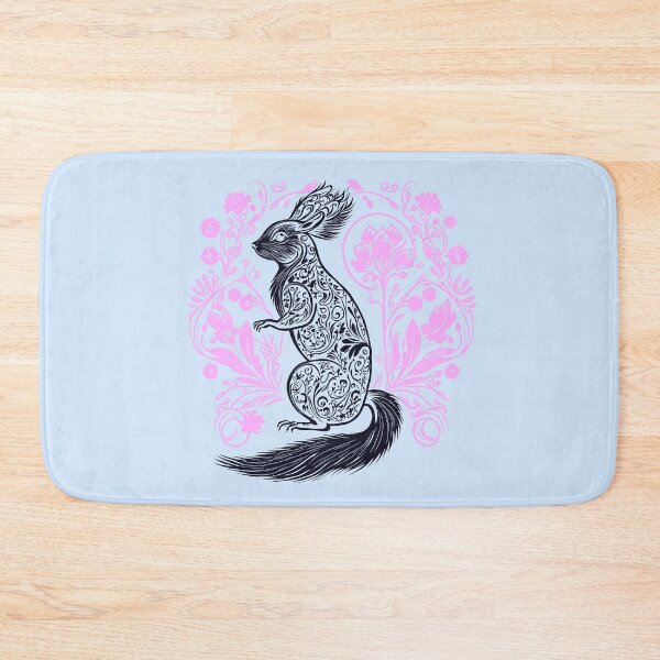 Item preview, Squirrel in the Garden Intricate Design Black and Pink designed and sold by TheFoxyWolfShop.