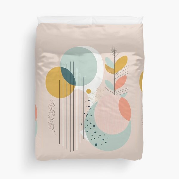 Moon and Sun Minimalist Art Duvet Cover