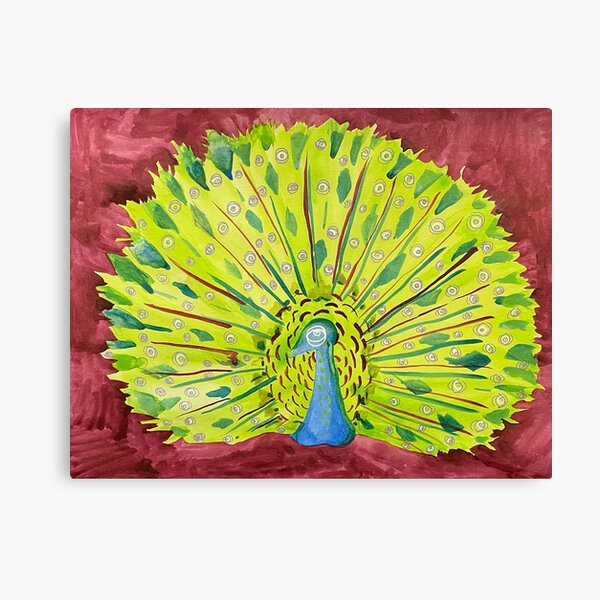 Exotic peacock watercolor Canvas Print for Sale by Aliaksandr Kudlakou