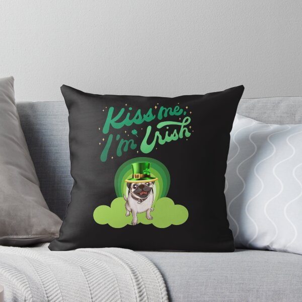 Item preview, KIss me Im Irish, Irish Pug. St patricks day pug. designed and sold by Doggymadness.