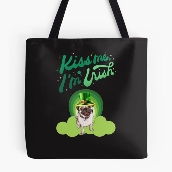 Item preview, KIss me Im Irish, Irish Pug. St patricks day pug. designed and sold by Doggymadness.