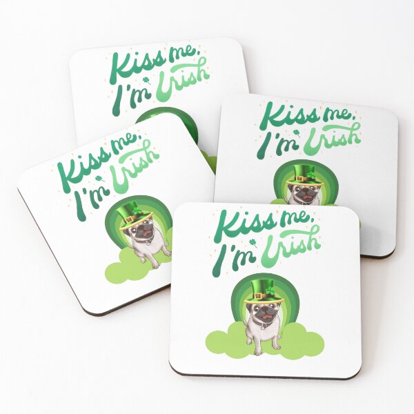 Item preview, KIss me Im Irish, Irish Pug. St patricks day pug. designed and sold by Doggymadness.