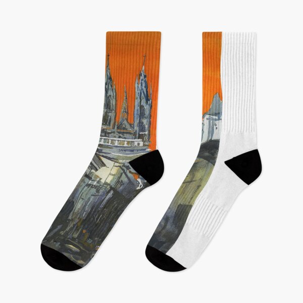 Item preview, Basilica del Voto Nacional rising above colonial buildings of Quito, Ecuador.  Watercolor painting Quito Ecuador  designed and sold by rfoxphoto.
