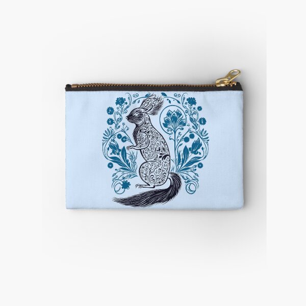 Item preview, Squirrel in the Garden Intricate Design Black and Blue designed and sold by TheFoxyWolfShop.