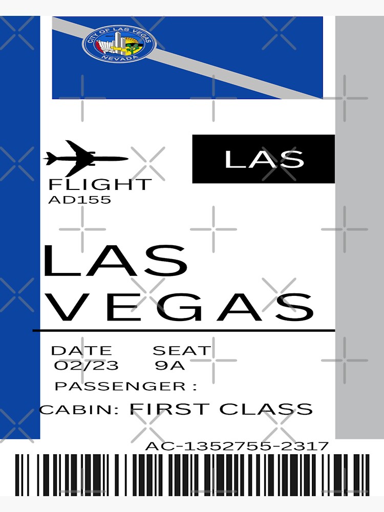 "Las Vegas Boarding pass template" Sticker for Sale by YusraAiman