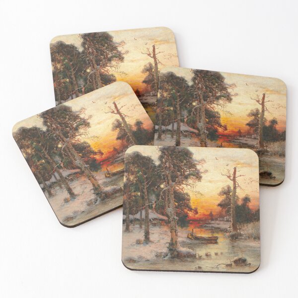 Item preview, Winter scenery - Returning home at sunset by Julius von Klever  designed and sold by AR-shop.