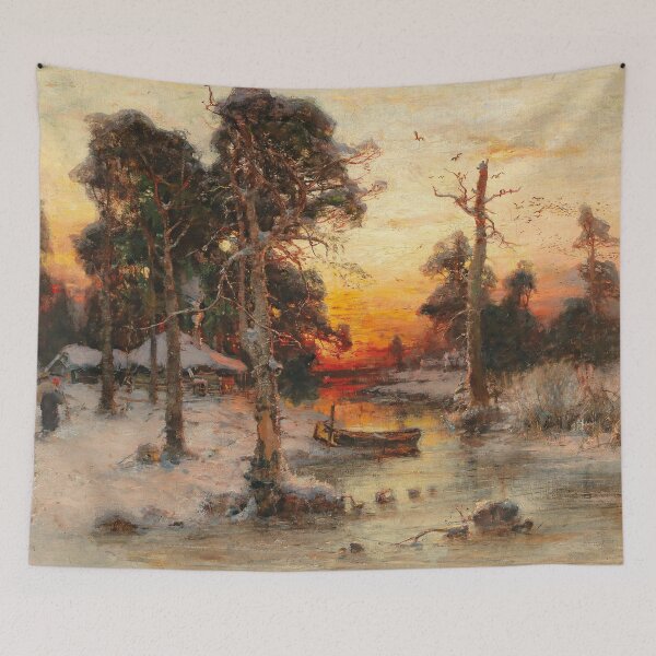 Item preview, Winter scenery - Returning home at sunset by Julius von Klever  designed and sold by AR-shop.