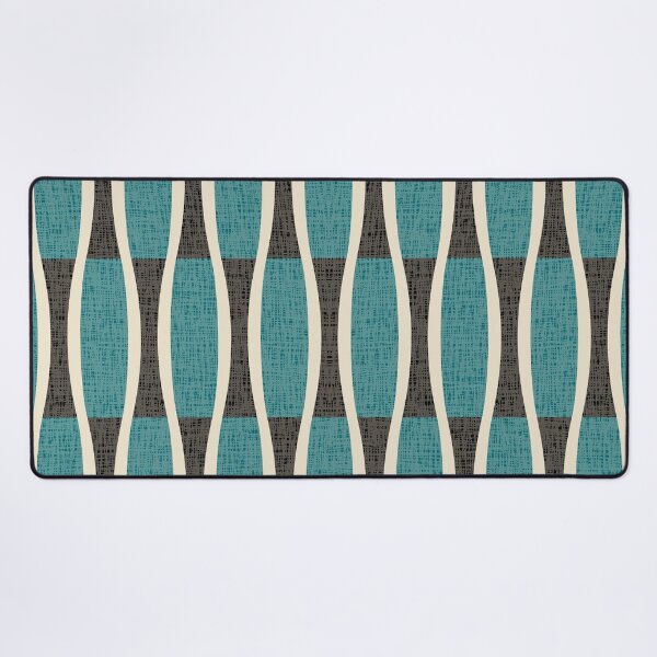 Aperçu de l'œuvre Retro Tiki Pin Stripes 348 Turquoise and Black créée et vendue par tonymagnerart.