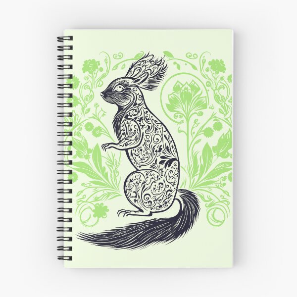 Item preview, Squirrel in the Garden Intricate Design Black and Green designed and sold by TheFoxyWolfShop.