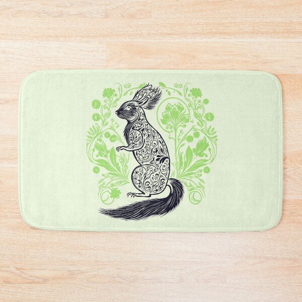 Item preview, Squirrel in the Garden Intricate Design Black and Green designed and sold by TheFoxyWolfShop.