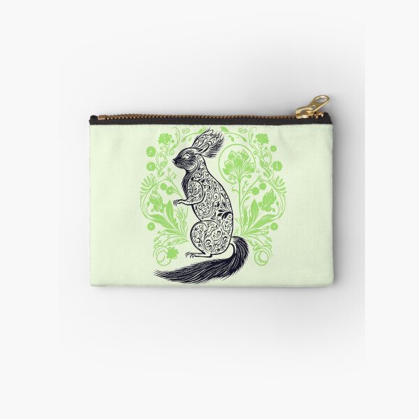 Item preview, Squirrel in the Garden Intricate Design Black and Green designed and sold by TheFoxyWolfShop.