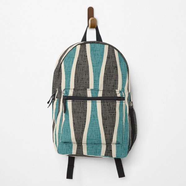 Item preview, Retro Tiki Pin Stripes 349 Turquoise and Black designed and sold by tonymagnerart.