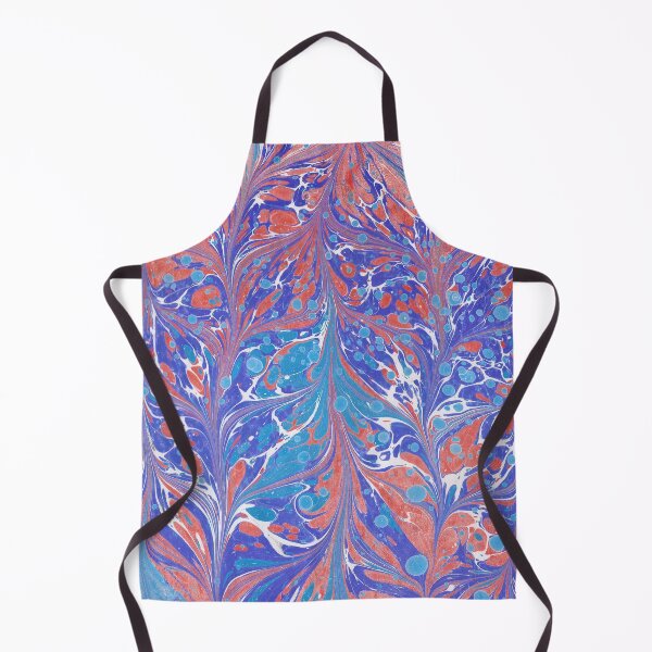 Item preview, Traditional Turkish marbling art Ebru, handmade , blue and red designed and sold by Pacika.