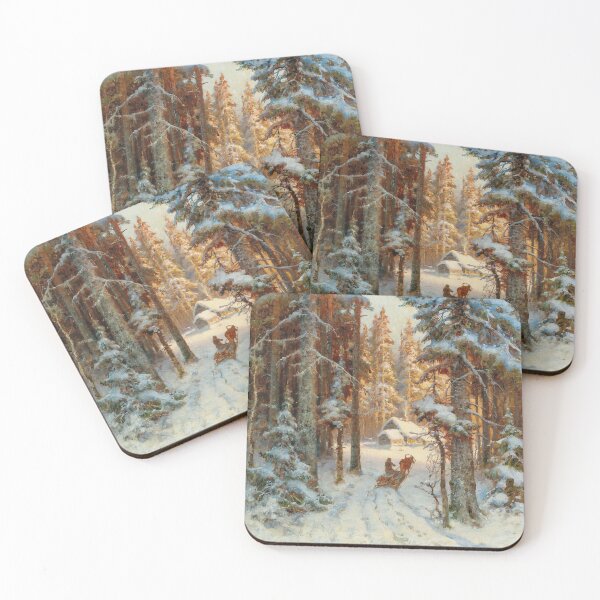 Item preview, Winter scenery - Woodcutters returning home by Julius Sergius von Klever designed and sold by AR-shop.