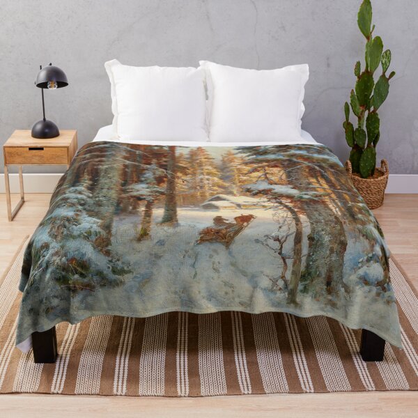 Item preview, Winter scenery - Woodcutters returning home by Julius Sergius von Klever designed and sold by AR-shop.