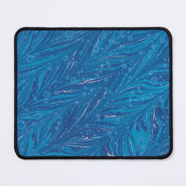 Artikelvorschau, Traditionelle Marmorkunst Ebru, handgefertigt, blaues Muster entworfen und verkauft von Pacika.