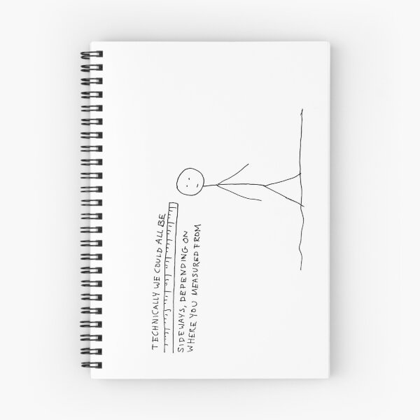 Item preview, "technically we could all be sideways, depending on where you measured from" sadbook collections perspective comic designed and sold by NoelleNotions.