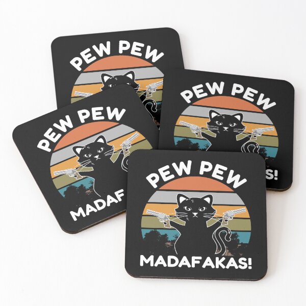 Item preview, Pew Pew Madafakas! Funny Black Cat Meme designed and sold by AnimalsSpace.