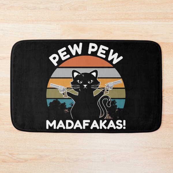 Item preview, Pew Pew Madafakas! Funny Black Cat Meme designed and sold by AnimalsSpace.