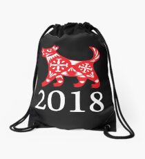 2018 Chinese Year Of The Dog Happy New Year's Drawstring Bag