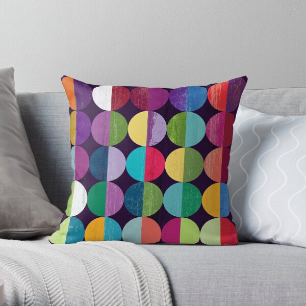 Kess InHouse Famenxt Colorful Vibrant Mandala Throw Pillow Rainbow Geometric 20 by 20 