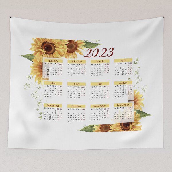Item preview,  Year Calendar, 2023 Yearly Calendar, Floral Calendar, 2023 Watercolor Calendar, Home Decor Calendar, Wall Calendar 12 Months, Monday Start designed and sold by Dzhenka-Balimez.