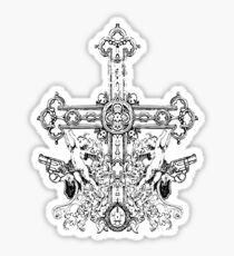 ANGELS, CROSS, GUNS Sticker