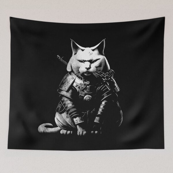 Item preview, cool samurai cat designed and sold by drizzd.