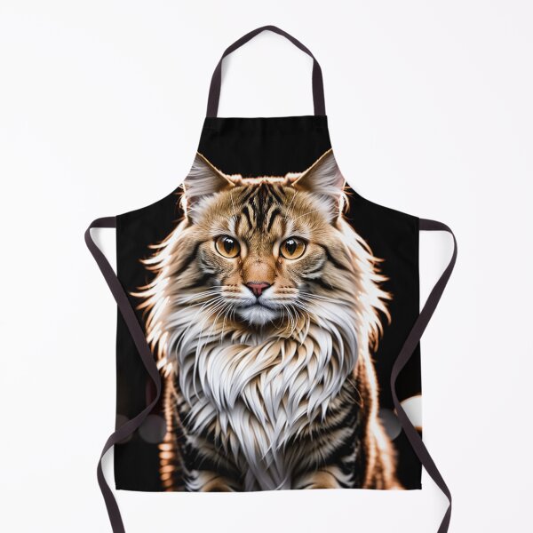 Item preview, A plush long-haired cat with rich fur, golden eyes and exquisite detail designed and sold by AlePosters.
