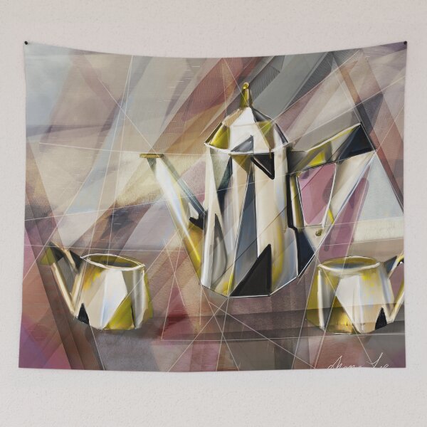 Item preview, Art Deco Tea set original digital painting designed and sold by Alma Lee.