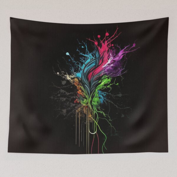 Item preview, Salpicadura de neón en negro número uno designed and sold by Left-Hand-Tree.