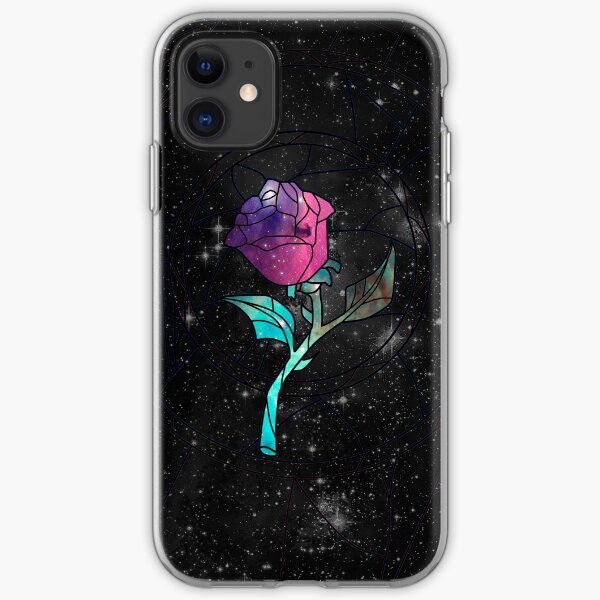 Stained Glass Rose Galaxy iPhone Soft Case
