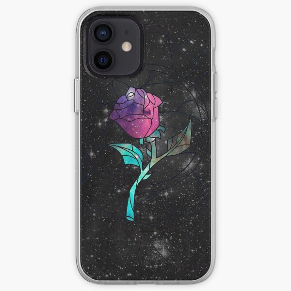 Stained Glass Rose Galaxy iPhone Soft Case