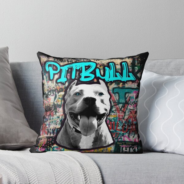 Artikelvorschau, Graffiti APBT American Pitbull Terrier mit blauen Augen entworfen und verkauft von DarkDesign69.
